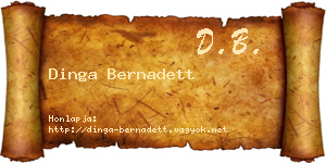 Dinga Bernadett névjegykártya